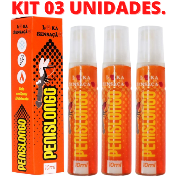 KIT 03 Penislongo Bala Em Jato Eletrizante e Retardante 10ML - Image 2