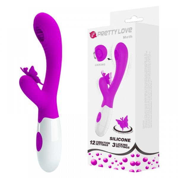 Vibrador de Ponto G com Língua, Clitóris com Borboleta Moth - Image 9