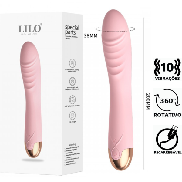 Vibrador Personal 10 Velocidades de Vibração e Rotação - USB