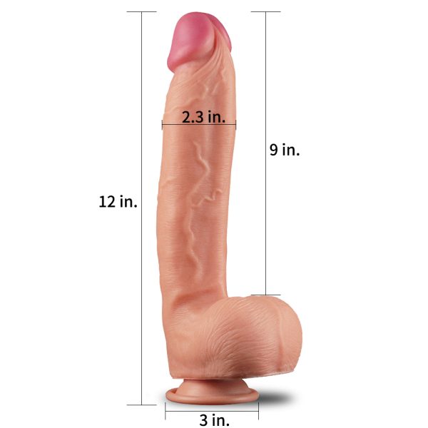 Penis Gigante e Grosso com Camada Dupla + Ventosa 30,5x5,8CM - Image 4