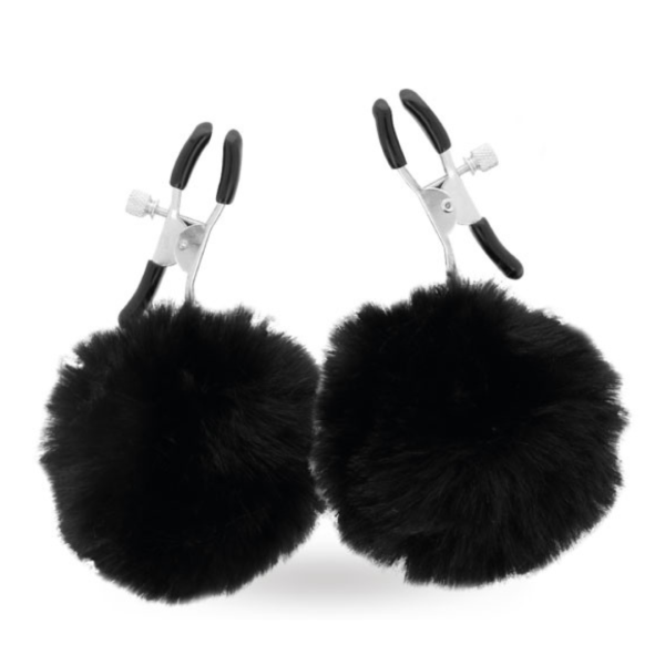Grampos para Mamilos com Presilhas Ajustáveis + Pompom Preto