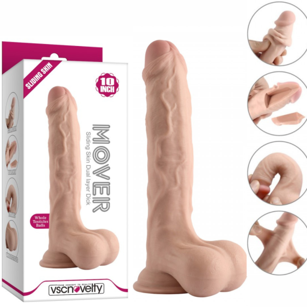 Penis Realístico de Pele Camada Dupla + Ventosa - 24,2x4,4CM