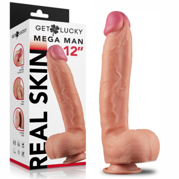 Penis Gigante e Grosso com Camada Dupla + Ventosa 30,5x5,8CM