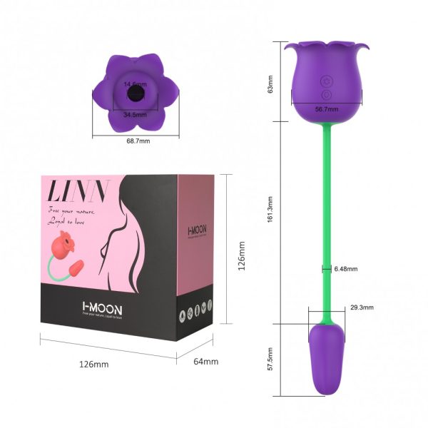 Vibrador Formato de Rosa 2 em 1 Sugador e Penetrador - USB - Image 4