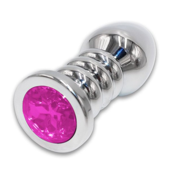 Plug Anal Ondulado Metal Com Joia Brilhante 10 x 3,8 Cm - Image 5