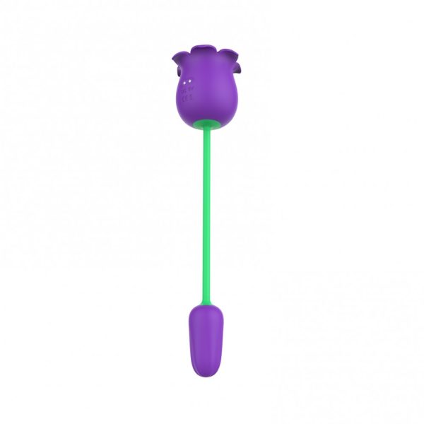 Vibrador Formato de Rosa 2 em 1 Sugador e Penetrador - USB - Image 2
