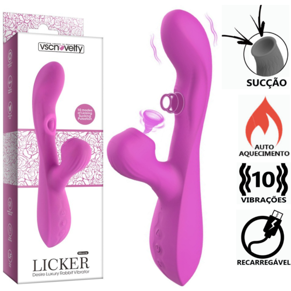Vibrador de Clitoris e Ponto G com Aquecimento USB - Licker