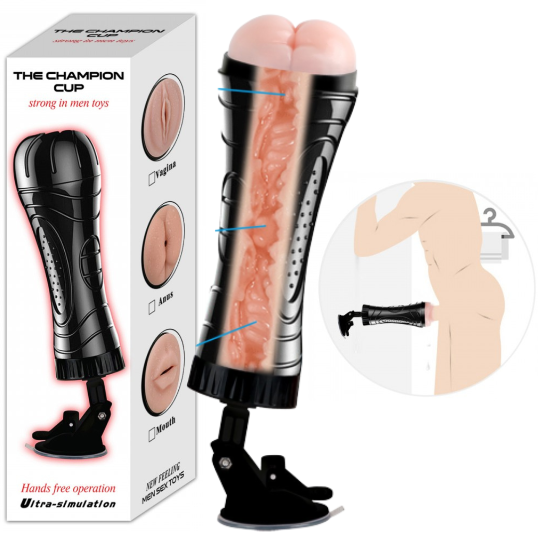 Masturbador Lanterna Com Ventosa e Orifício Formato de Anus