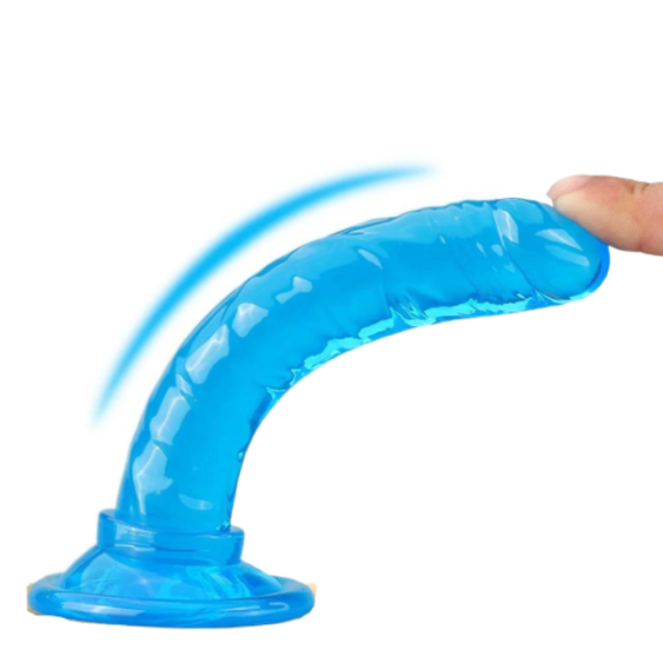 Pênis Dildo na cor Azul em Jelly para Iniciante - 13x2,5CM - Image 3