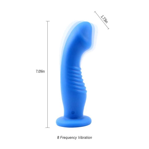 Pênis Cor Azul Curvado Para Estimular Ponto G, Recarregável - Image 5