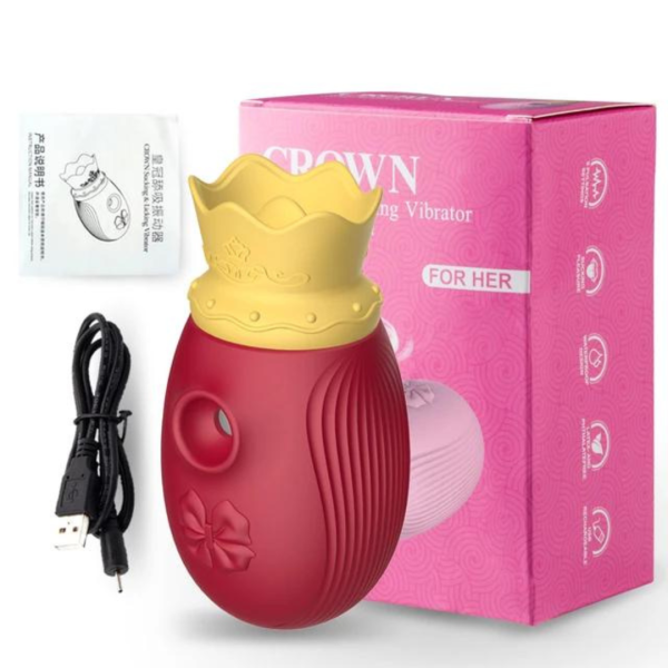 Vibrador Duplo com Lingua Estimuladora e Sugador Little king - Image 3