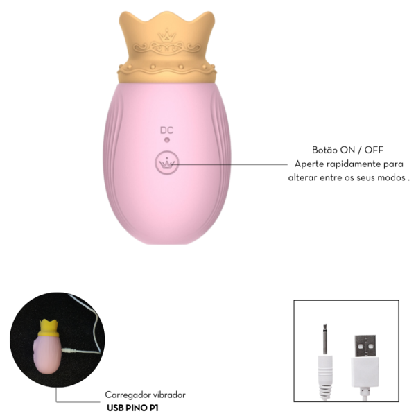 Vibrador Duplo com Lingua Estimuladora e Sugador Little king - Image 4