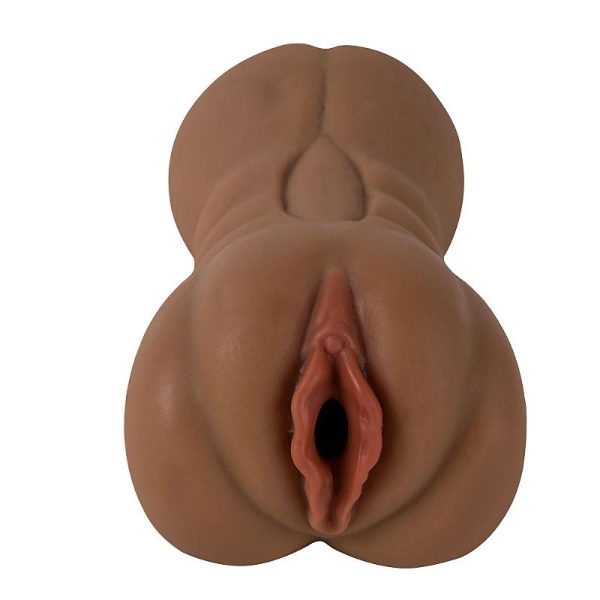 Masturbador Masculino Duplo Cyberskin Marrom Vagina e Ânus - Image 7