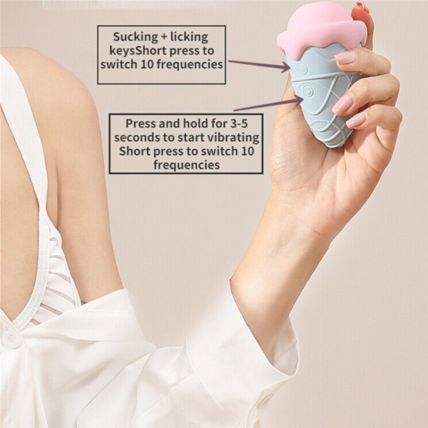 Vibrador Formato Sorvete com 10 Modos de Sucção Recarregável - Image 5