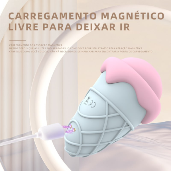 Vibrador Formato Sorvete com 10 Modos de Sucção Recarregável - Image 4