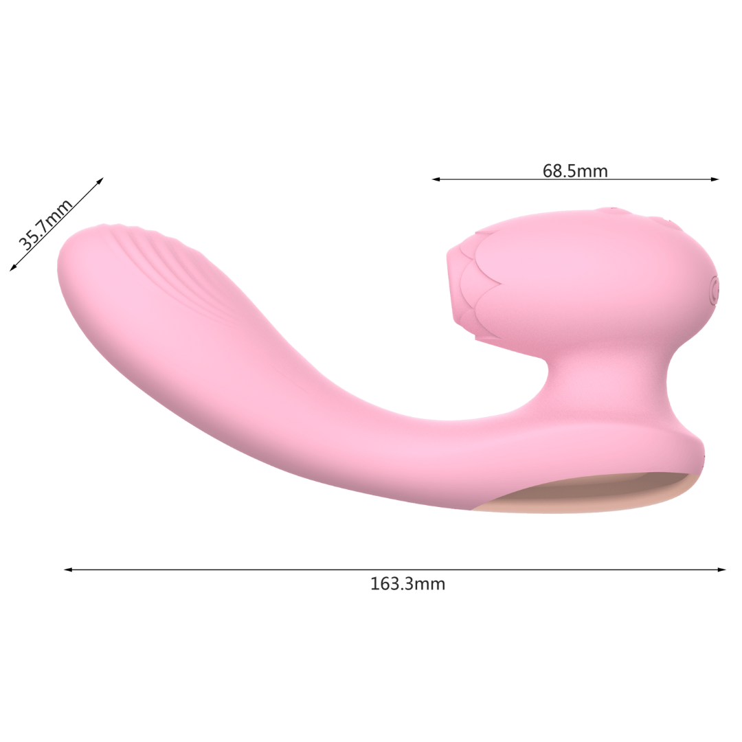 Vibrador com Estimulador de Clitóris com 12 Modos de Vibração e Sucção Recarregável - Imagem 2
