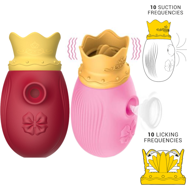 Vibrador Duplo com Lingua Estimuladora e Sugador Little king