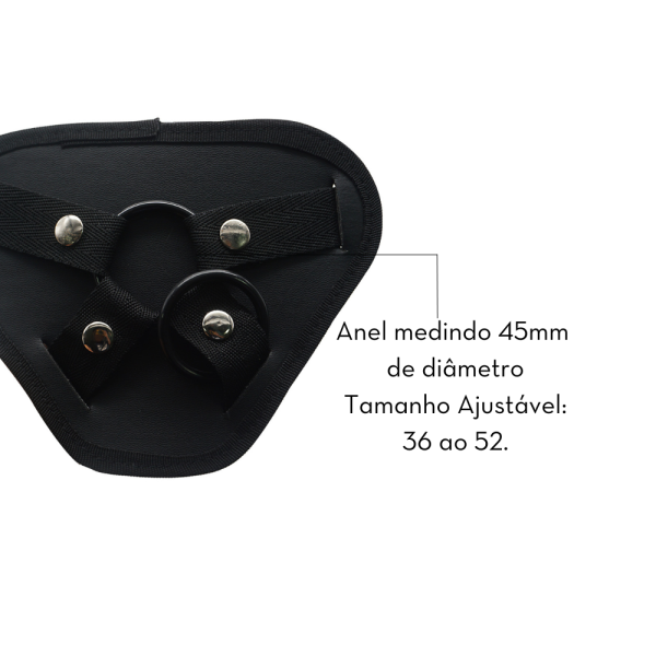 Cinta Peniana Ajustável Preta Com Regulagem e Anel Silicone - Image 4