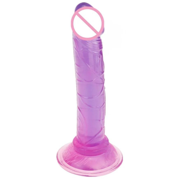 Pênis Dildo na cor Roxo em Jelly para Iniciante - 13x2,5CM - Image 2