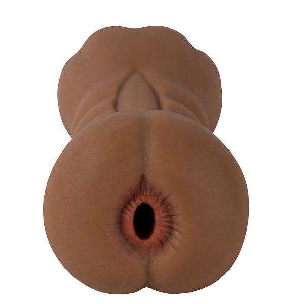 Masturbador Masculino Duplo Cyberskin Marrom Vagina e Ânus - Image 4