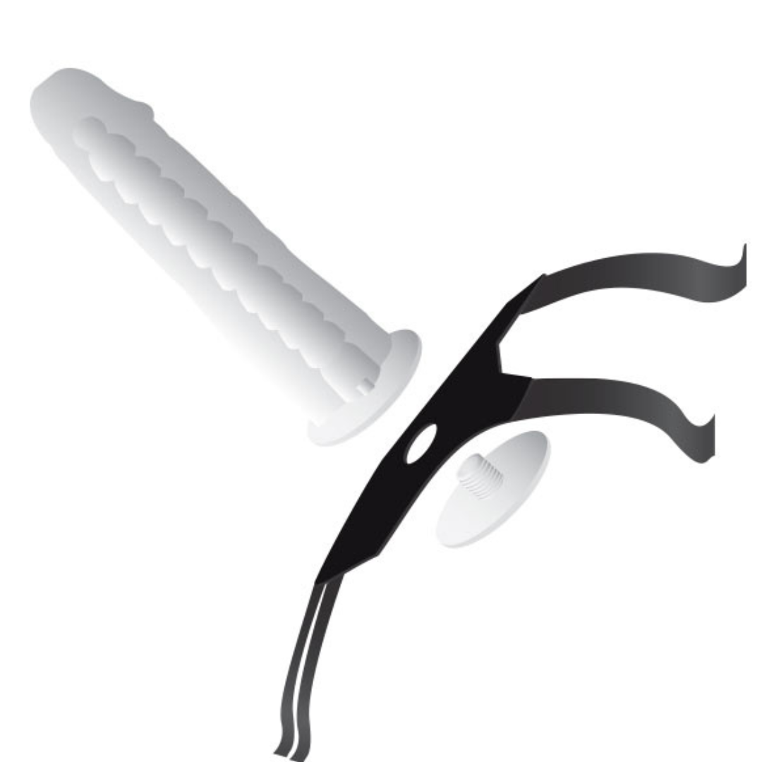 Cinta com Pênis Feito em Cyberskin 18,5x4CM Rosca - Cor Bege - Imagem 2