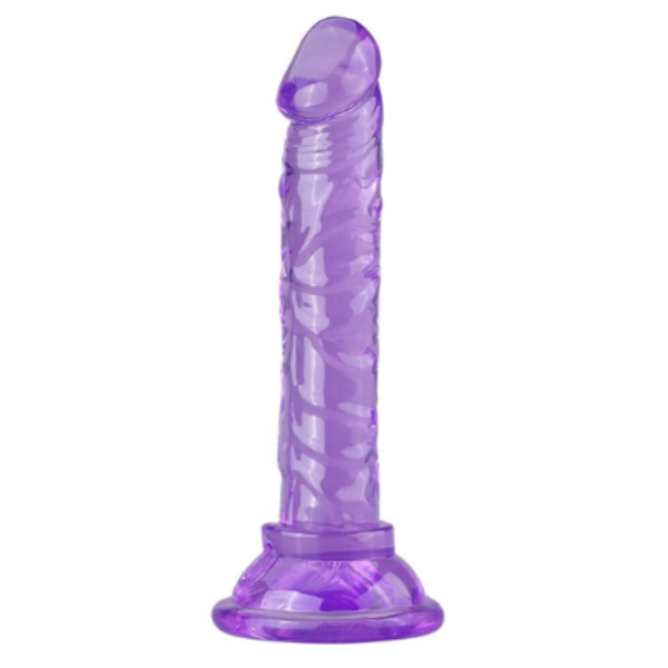 Pênis Dildo na cor Roxo em Jelly para Iniciante - 13x2,5CM