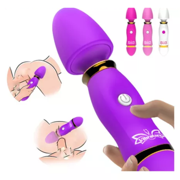 Mini Massageador Varinha Mágica com 12 modos de Vibração