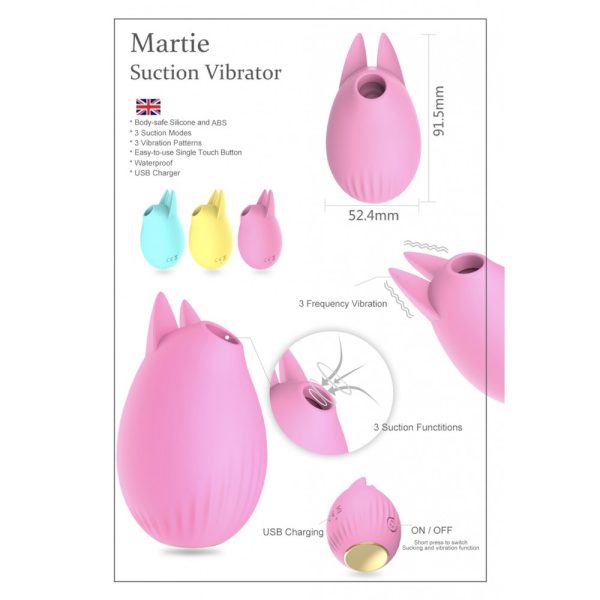 Vibrador Clitoriano Azul 03 Modo de Vibração e Sucção Martie - Image 3