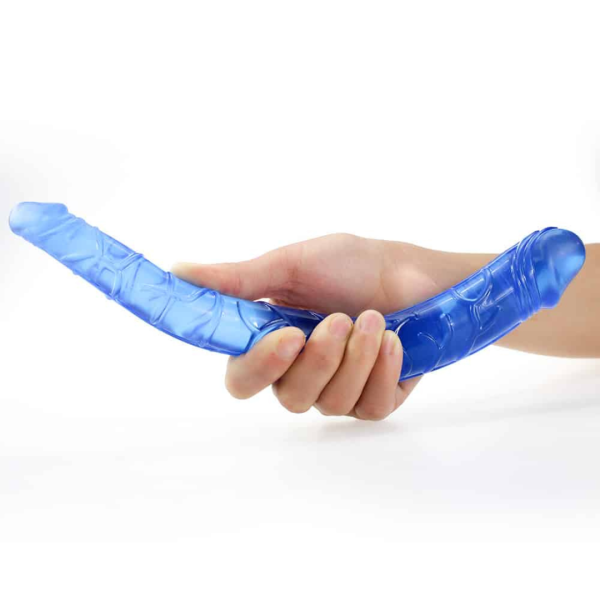 Pênis Realístico Azul Silicone Macio Ponta Duplo Hawaiano 44 Cm - Image 4