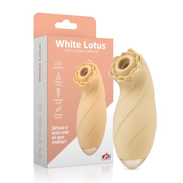 Vibrador e Sugador Com Estimulador de Clitóris White Lotus 7 Sucção - Image 4