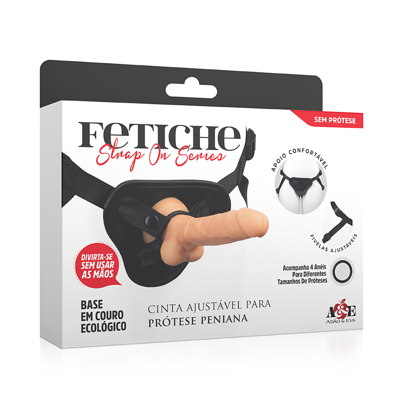 Cinta Ajustável Fetiche Strap-On Para Prótese Peniana Com 4 Anéis - Imagem 5