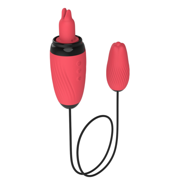 Vibrador Ponta Dupla Com Bullet + Lingua Estimuladora - USB - Image 2