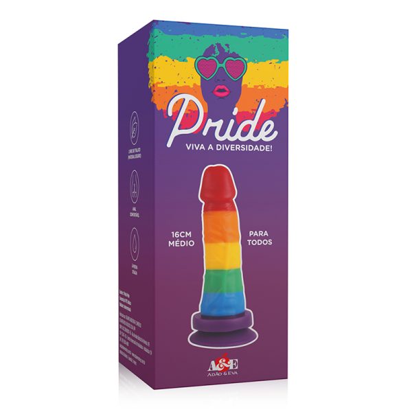 Prótese Realística Silicone Colorida Pride Com Ventosa 16x3,5 Cm - Image 4