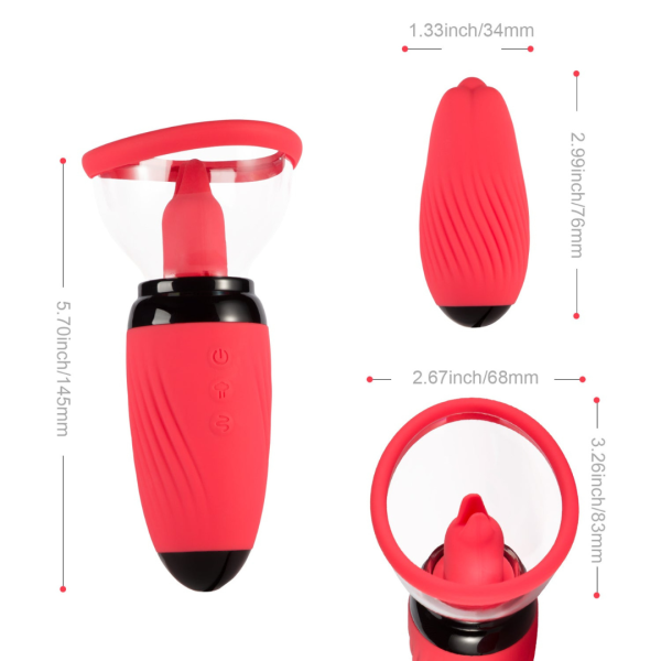 Vibrador Ponta Dupla Com Bullet + Lingua Estimuladora - USB - Image 4