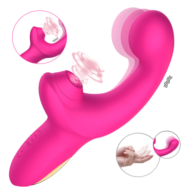 Vibrador com 10 Modos de Vibração e Sucção com Movimento de Dedo Recarregável