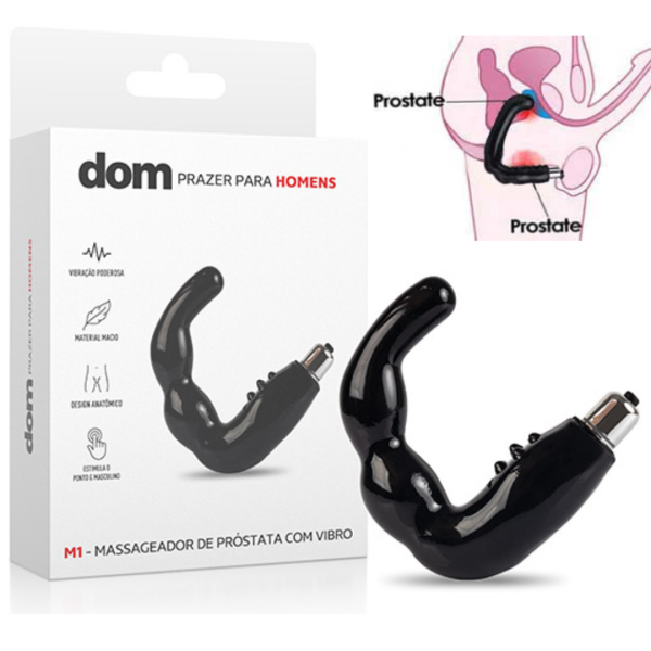 Massageador de Próstata com Vibrador Ultra Poderoso - DOM M1