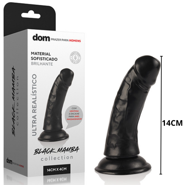 Prótese Pênis Realístico c/ ventosa 14X4CM Black Mamba Dildo
