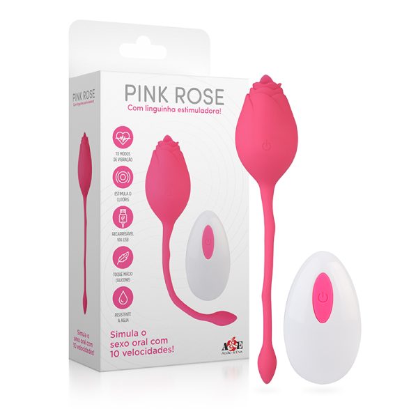 Vibrador Pink Rose Com Língua Estimuladora de Clitóris 10 Vibrações - Image 4