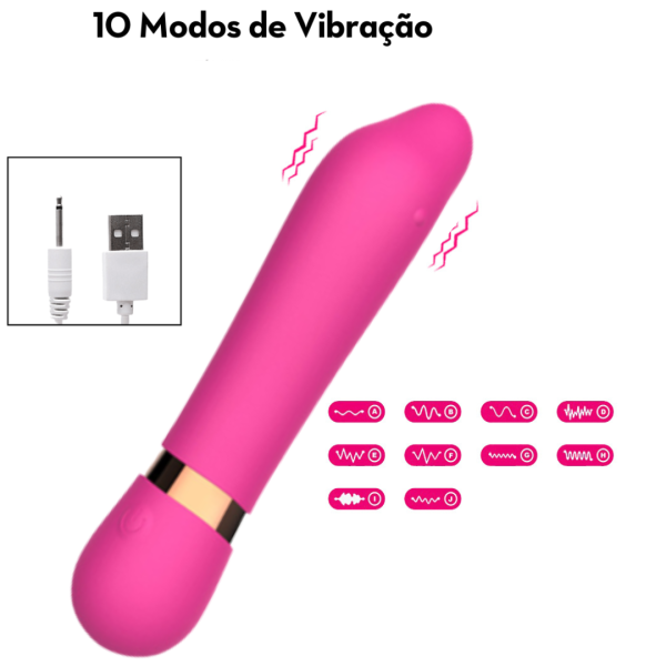 Cápsula Vibratória em Formato de Golfinho 10 Velocidades USB