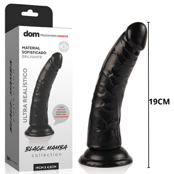 Pênis Preto Realístico Com Ventosa 19X4,5CM - Black Mamba