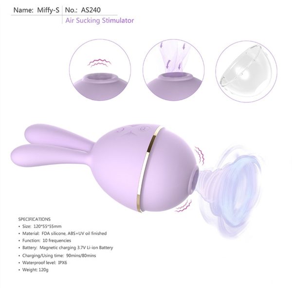 Vibrador Rabbit Duplo Prazer de Chupar e Vibrar Recarregavel - Image 8