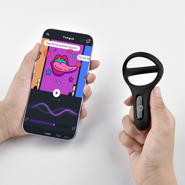 Anel Peniano Vibratório Silicone Com App Control Rise Black Cock - Imagem 8