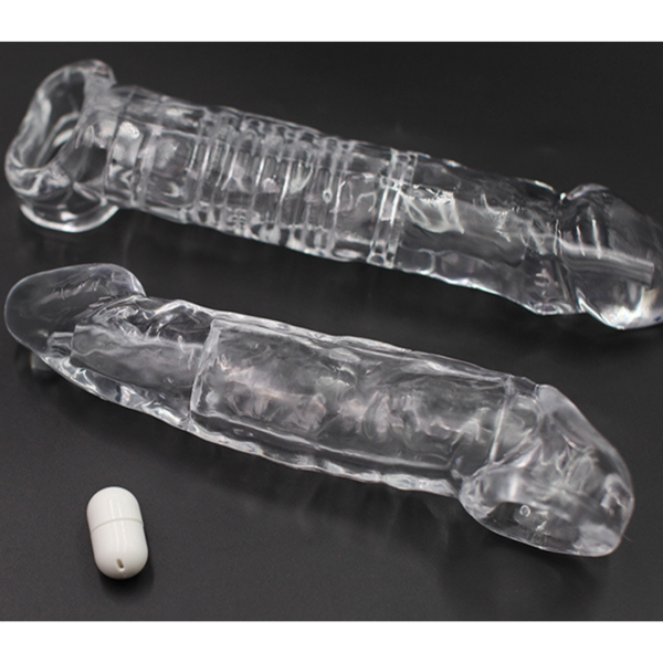 Capa Extensora com Vibrador e Anel para Escroto Transparente - Image 7