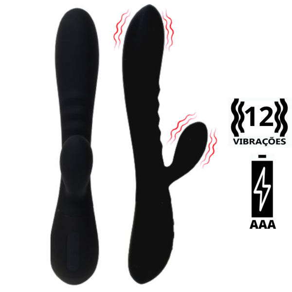 Vibrador Ponto G com Estimulador Clitoriano - 12 Velocidades