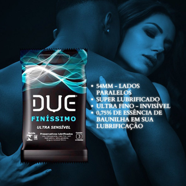 Preservativo DUE Finíssimo Camisinha Sensível e Lubrificada - Image 2