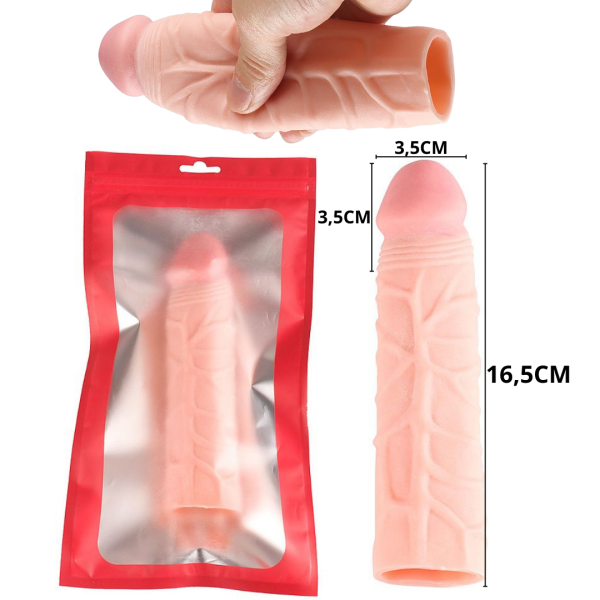 Capa Peniana Extensora Para Aumentar o Pênis - 16,5x3,5CM