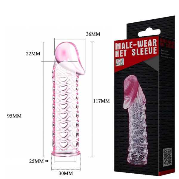 Capa Peniana em Silicone Macio e Vazado Com Extensor 17x3 Cm