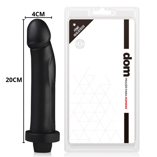 Pênis Com Toque Macio e Realístico Com Vibrador 20x4cm - Dom