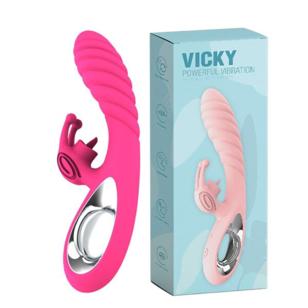 Vibrador Duplo Vicky Potente Com Orelhinha e Língua Estimuladora - Image 2