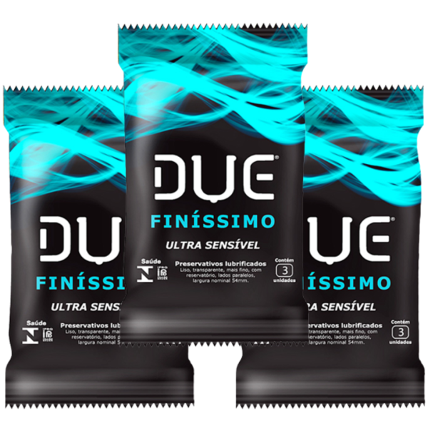 KIT 03 Preservativo DUE Finíssimo Ultra Sensível Lubrificada